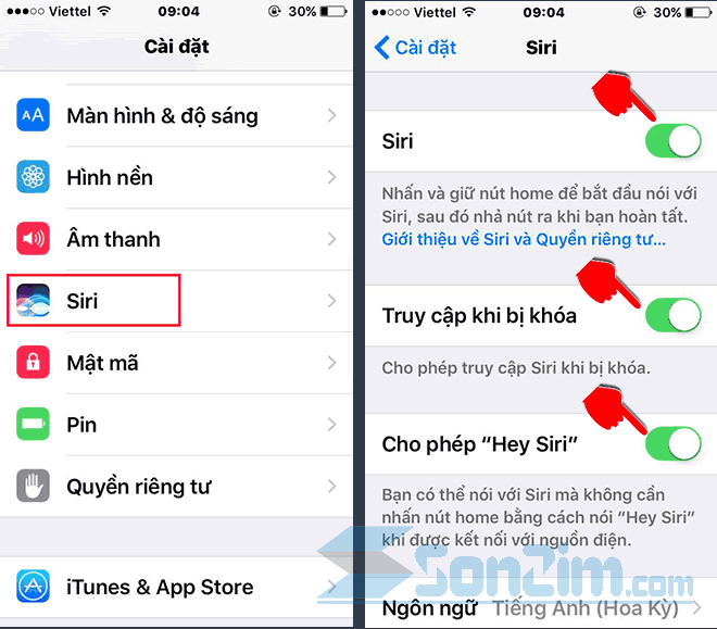 Sử dụng nút Home để bật/ tắt Siri trên iPhone