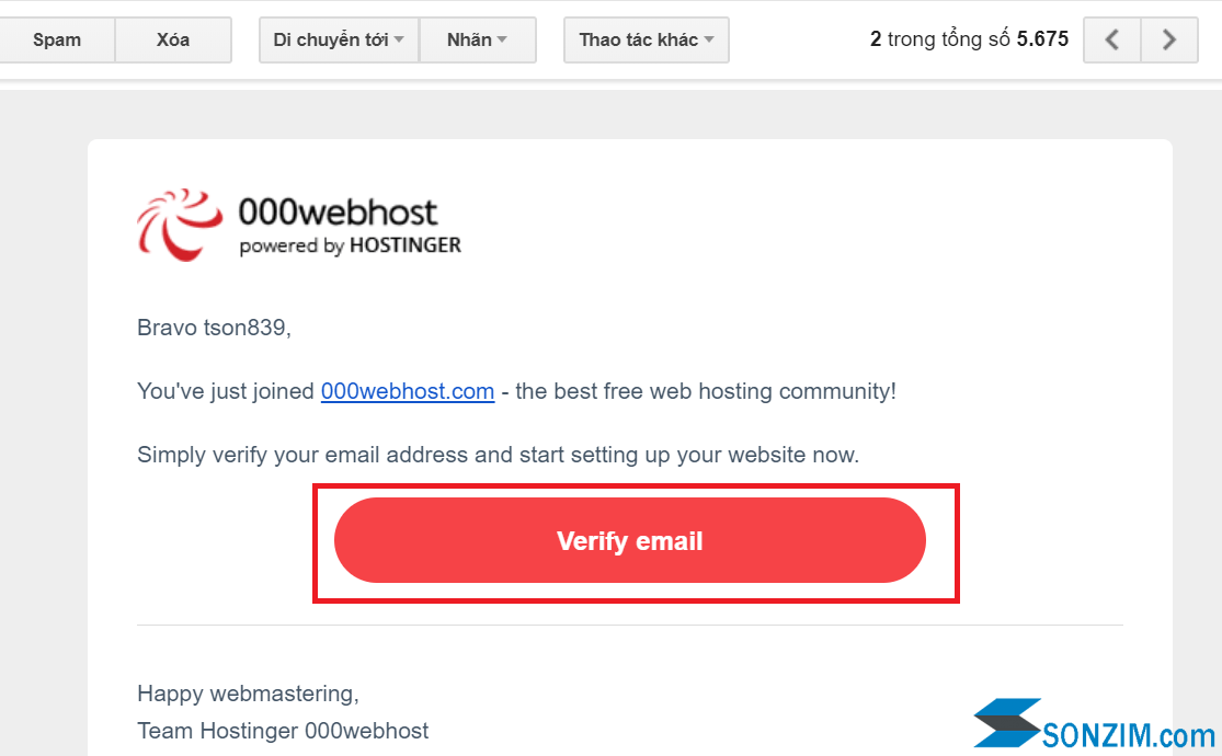 Cách đăng ký hosting miễn phí trên 000webhost - Bước 3