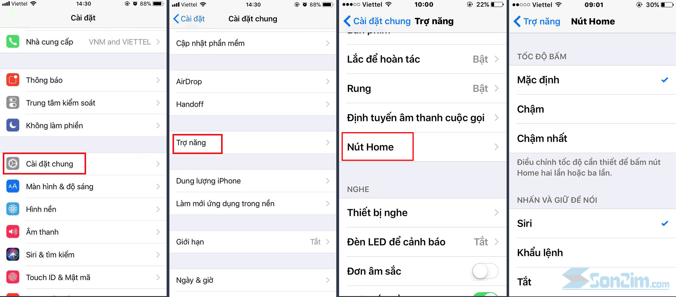Thay đổi tốc độ bấm của nút Home trên iPhone