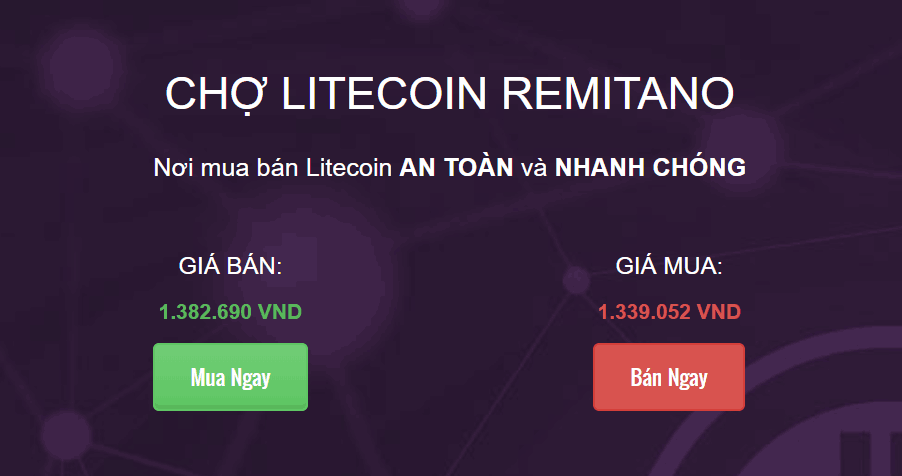 Remitano đã hỗ trợ Litecoin (LTC), bạn có thể mua bán Litecoin trên Remitano